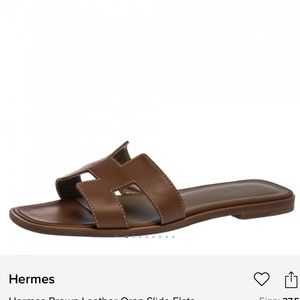 Hermes
Hermes Brown Leather Oran Slide Flats
